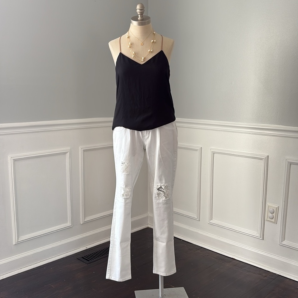 Indigo Rein Lace Distressed Maternity Jeans